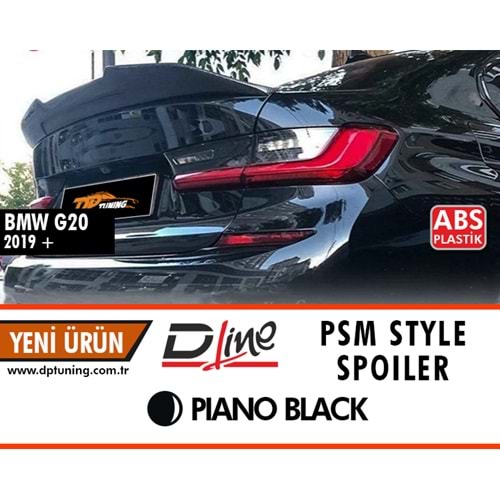 G20 PSM Style Rear Spoiler Piano Black ABS / 2019 After