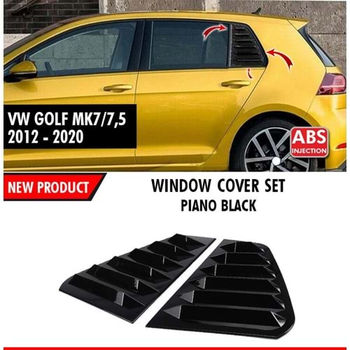 Golf 7 Rear Window Louver Set Piano Black ABS/ 2012-2020 / GTI