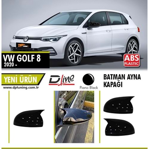 Golf Mk8 Batman Mirror Cover Piano Black / 2020 -
