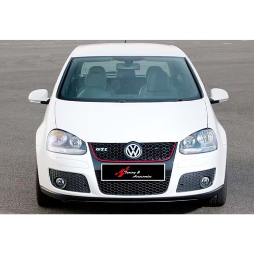 Golf 5 GTI Front Grille ABS / 2003-2009 (Matte Black, Red Line)