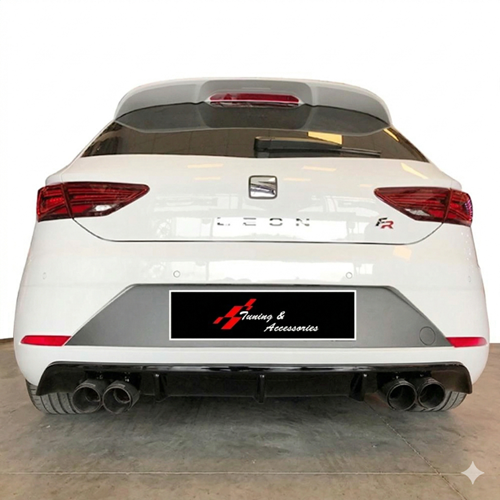 Leon Mk3 FL Custom Model Diffuser R+L Dual Output Piano Black Vacuum Plastic / 2017-2020