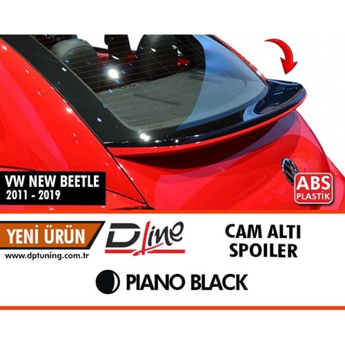 Beetle A5 Under Glass Rear Spoiler Piano Black ABS / 2011-2019