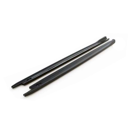 Octavia 4 RS Style Max V1 Side Skirt Extensions Piano Black Vacuum Plastic / 2020 - up