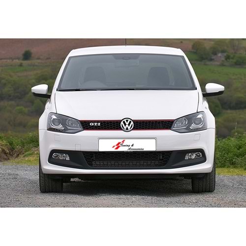 Polo Mk5 GTI Front Grille ABS / 2009-2013 (Red Line + Matte Black)