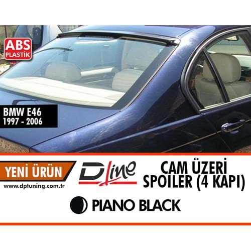 E46 Cam Üzeri Spoiler Piano Black ABS / 1998-2006 (4 Kapı)