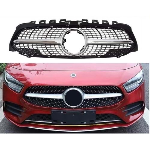 W177 Diamond Front Grille ABS / 2018-up (Chrome, Grey, Piano Black)