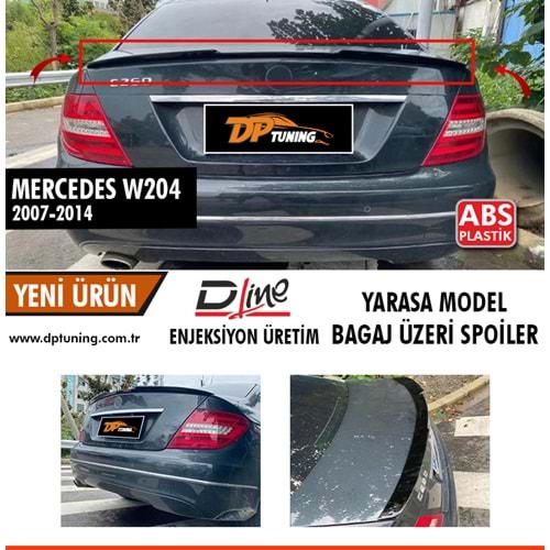 W204 M4 Style Rear Trunk Spoiler Raw Surface ABS / 2007-2014