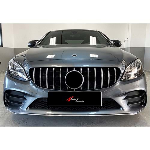 W205 GTR Front Grille ABS / 2019-up (Chrome Line + Piano Black)