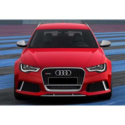 A6 C7 RS6 Front Grille ABS / 2011-2014 (Chrome Frame + Piano Black With Quattro Badge)