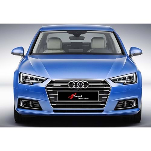 A4 B9 S4 Front Grille ABS / 2016-2018 (Chrome Frame + Piano Black)