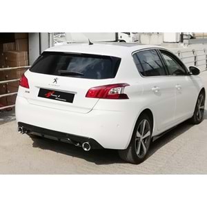 308 GTI Rear Diffuser With 2 Chromee Exhaust Tips Piano Black Vacuum Plastic / 2012-2018