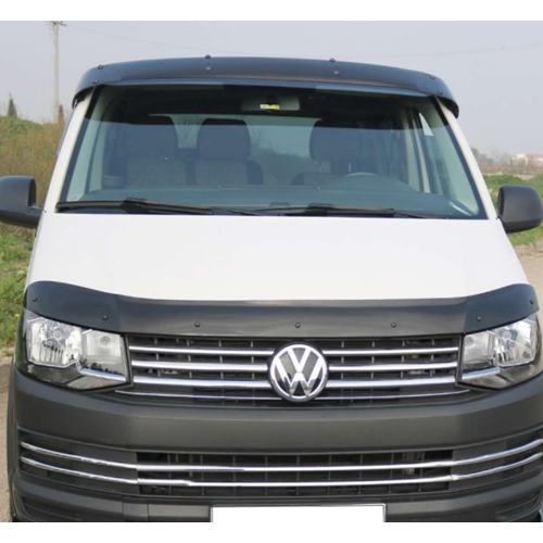 Transporter T6 Hood Protector Piano Black ABS / 2015-up