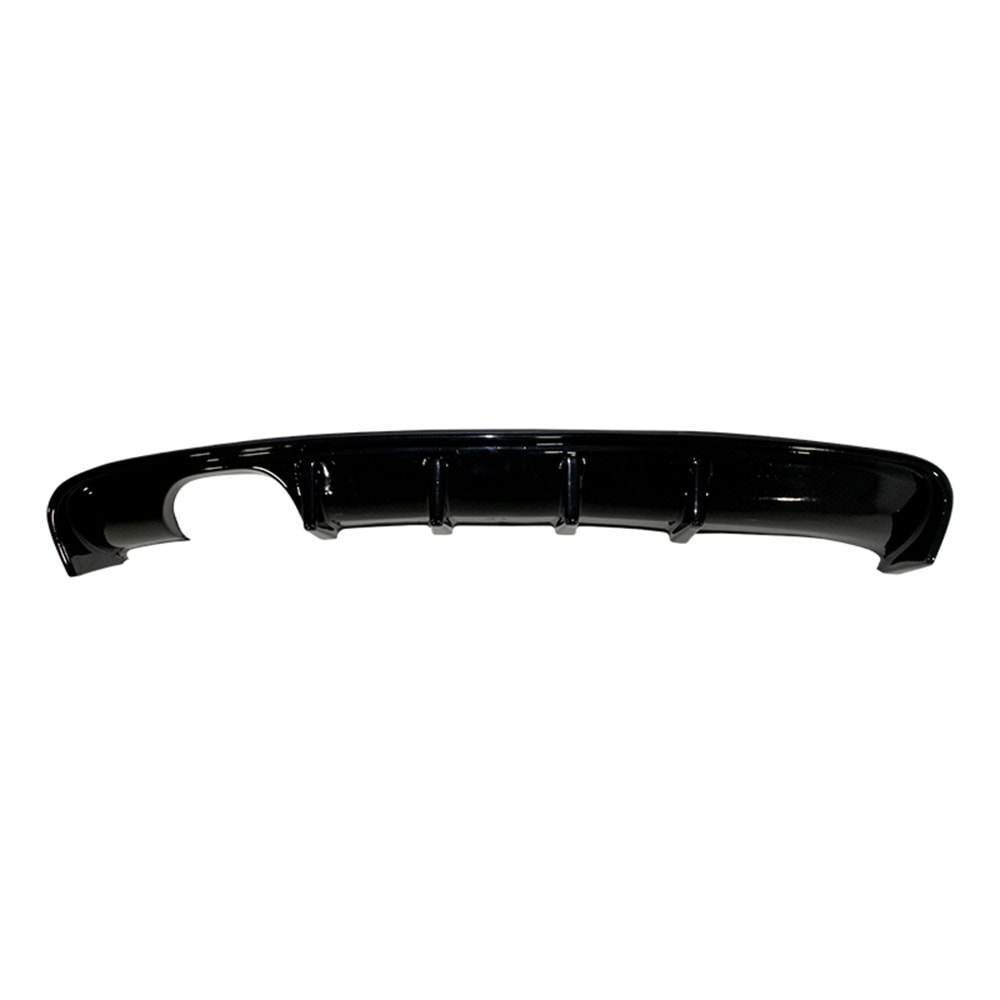 A3 8P S3 Style Rear Diffuser Left Double Outputs Piano Black Vacuum Plastic / 2008-2010