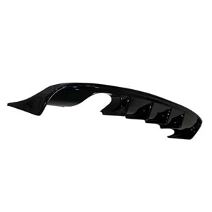 A3 8P S3 Style Rear Diffuser Left Double Outputs Piano Black Vacuum Plastic / 2008-2010