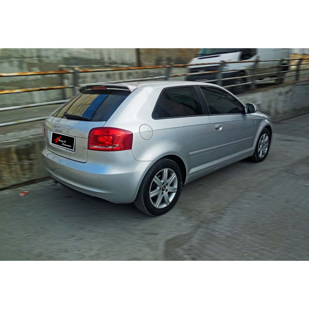 A3 8P S3 Style Rear Roof Spoiler Primer Painted Fiberglass / 2003-2012