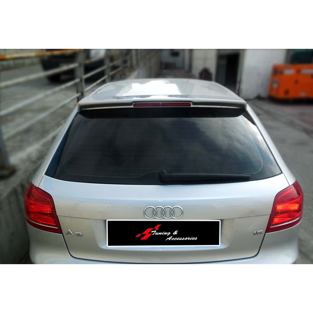 A3 8P S3 Style Rear Roof Spoiler Primer Painted Fiberglass / 2003-2012
