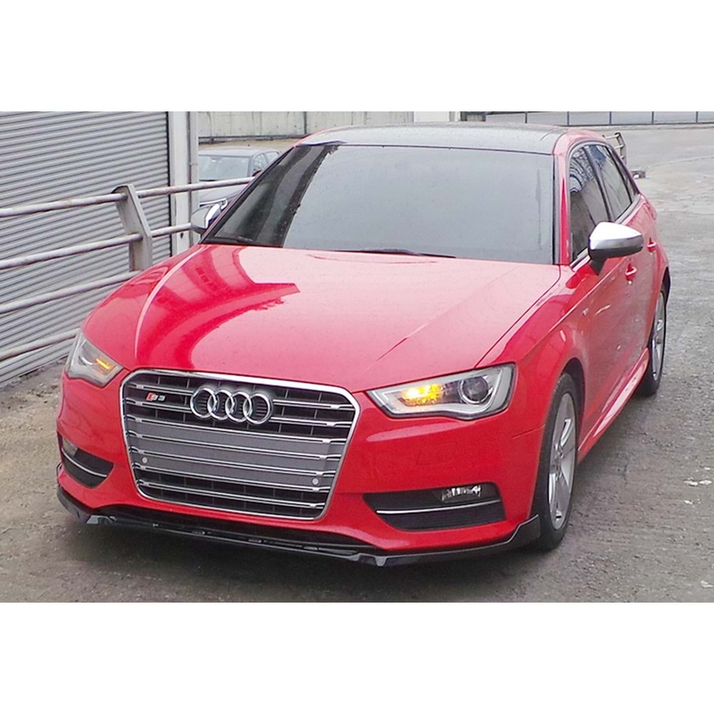 A3 8V Sedan - HB Sport Style Front Lip Piano Black Vacuum Plastic / 2012-2016