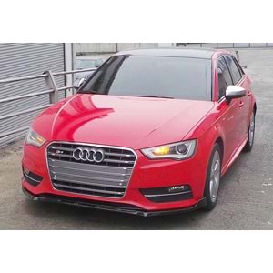 A3 8V Sedan - HB Sport Style Front Lip Piano Black Vacuum Plastic / 2012-2016