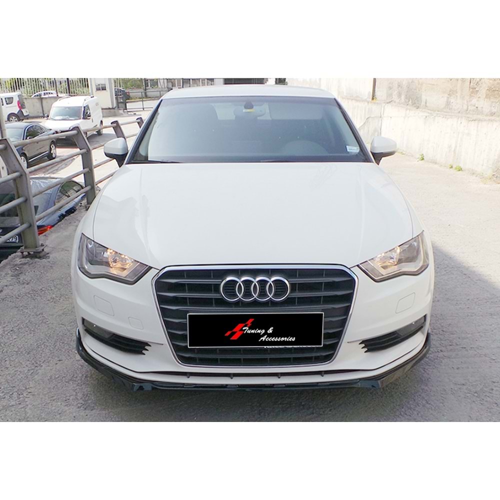 A3 8V Sedan - HB Sport Style Front Lip Piano Black Vacuum Plastic / 2012-2016