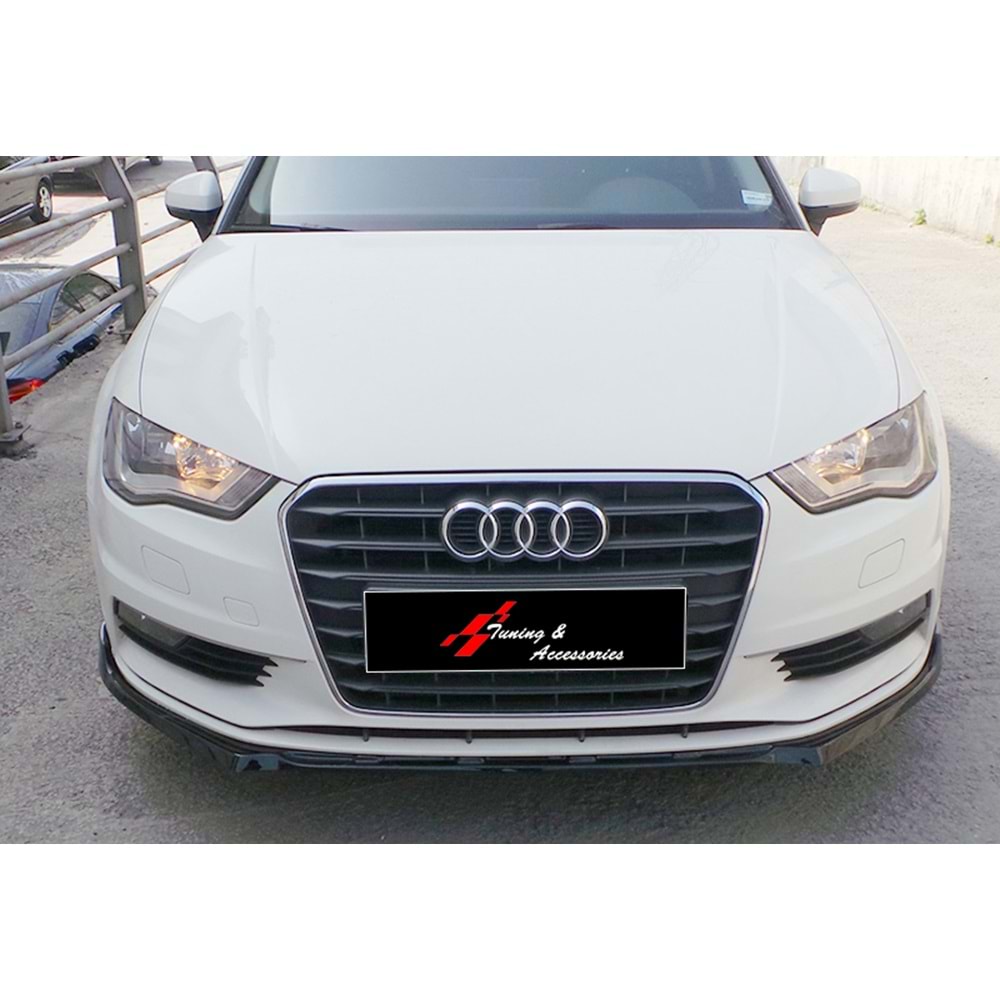 A3 8V Sedan - HB Sport Style Front Lip Piano Black Vacuum Plastic / 2012-2016