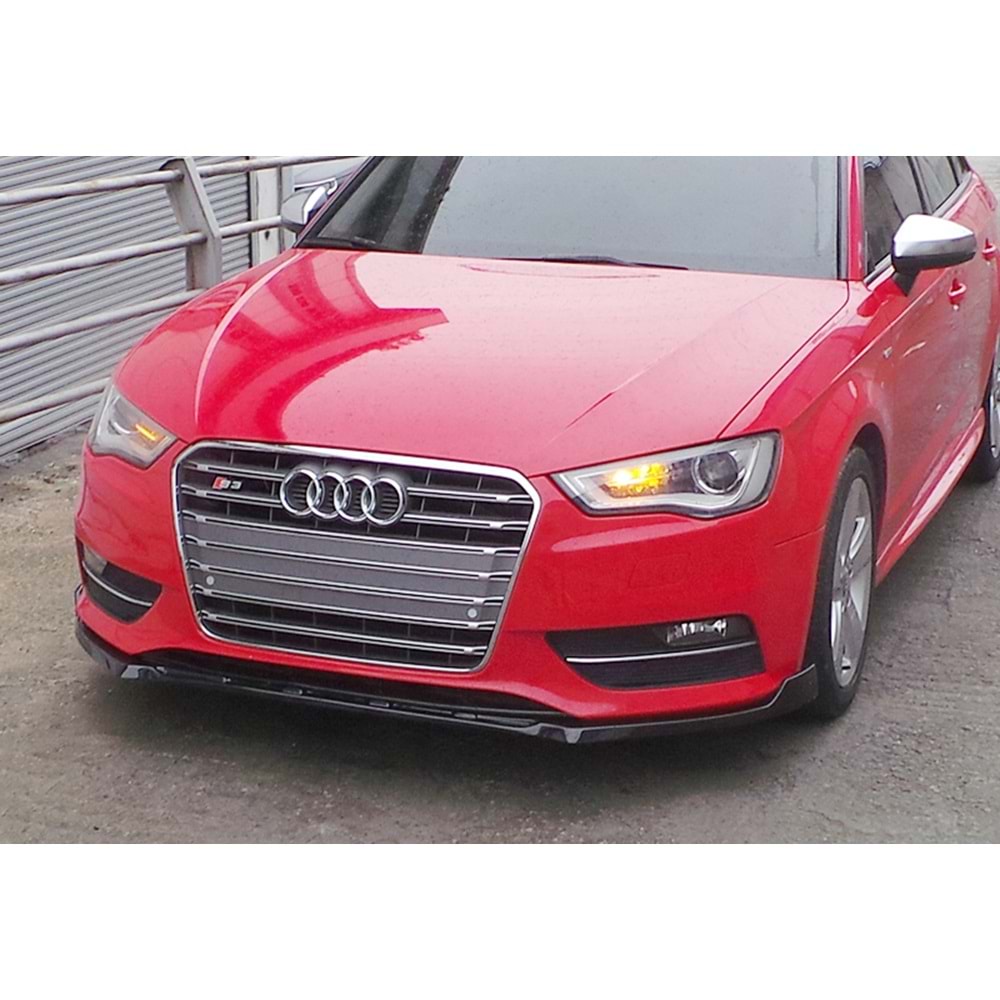 A3 8V Sedan - HB Sport Style Front Lip Piano Black Vacuum Plastic / 2012-2016
