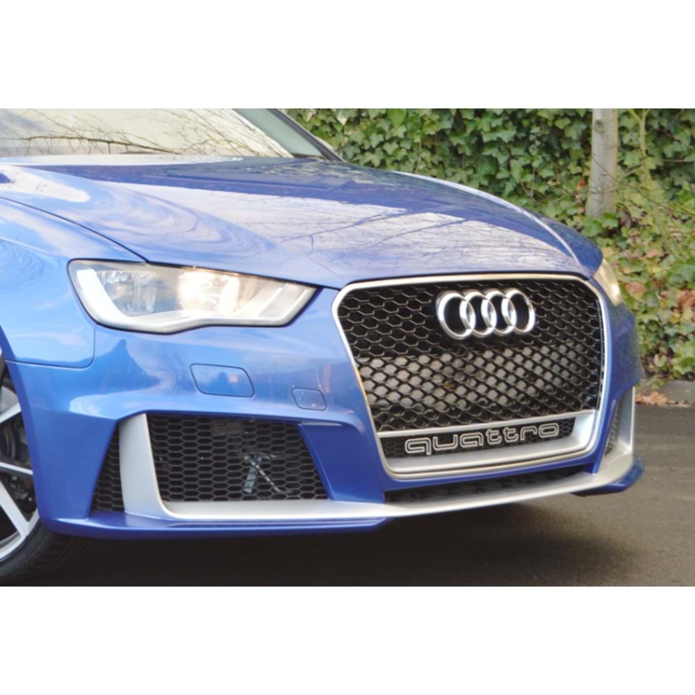 A3 8V RS3 Front Grille ABS / 2012-2016 (Chrome Frame + Piano Black With Quattro Badge)