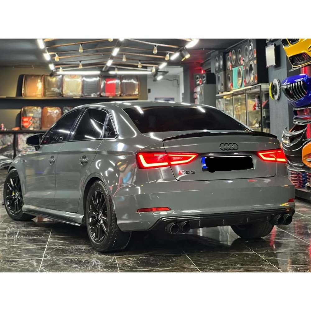 A3 8V Sedan S3 Style Side Skirts Raw Surface Vacuum Plastic / 2012-2019