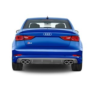 A3 8V S3 Sedan Rear Diffuser Left + Right Double Outputs Dark Grey ABS / 2012-2016 (Standart Bmp)