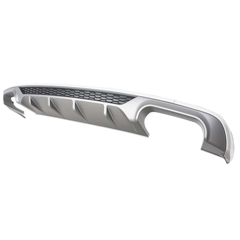 A3 8V FL Sedan S3 Rear Diffuser Left+Right Double Outputs Dark Grey ABS / 2017-2019 (Standart Bmp)