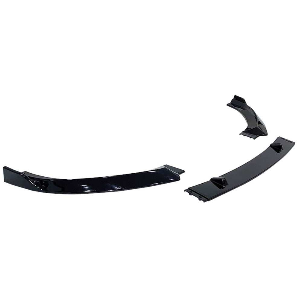 A3 8V V3 Model 3 Pieces Front Lip Piano Black Vacuum Plastic / 2017-2019