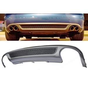 A4 B8 S Line Rear Diffuser Left+Right Double Outputs Matte Grey Surface ABS / 2008-2011 (Standart Bmp)