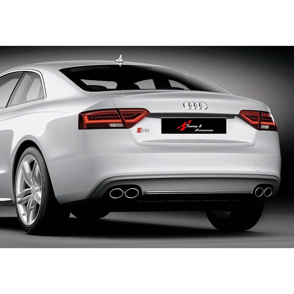 A5 B8 FL S5 Rear Diffuser Left+Right Double Outputs Matte Grey Surface ABS / 2011-2016 (Standart Bmp)