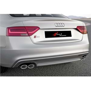 A5 B8 FL S5 Rear Diffuser Left+Right Double Outputs Matte Grey Surface ABS / 2011-2016 (Standart Bmp)