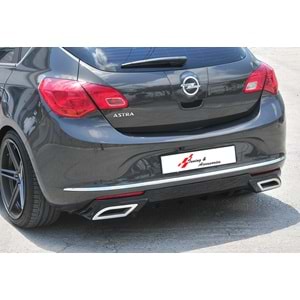 Astra J HB Sport Rear Diffuser + Chromee Exhaust Tips Piano Black Vacuum Plastic / 2012-2015