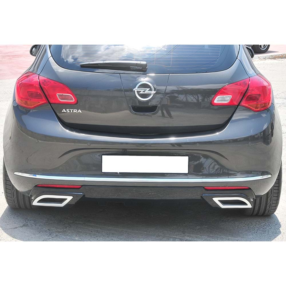 Astra J HB Sport Rear Diffuser + Chromee Exhaust Tips Piano Black Vacuum Plastic / 2012-2015