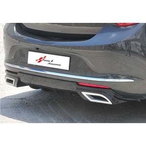 Astra J HB Sport Rear Diffuser + Chromee Exhaust Tips Piano Black Vacuum Plastic / 2012-2015