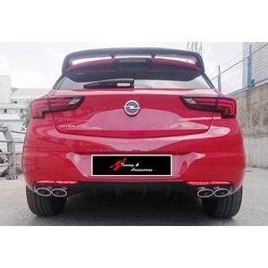 Astra K HB OPC Style Diffuser Dual Chromee Exhaust Tips Piano Black Vacuum Plastic / 2015-2021
