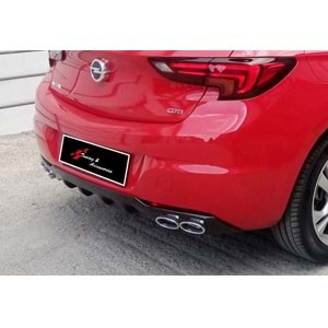 Astra K HB OPC Style Diffuser Dual Chromee Exhaust Tips Piano Black Vacuum Plastic / 2015-2021