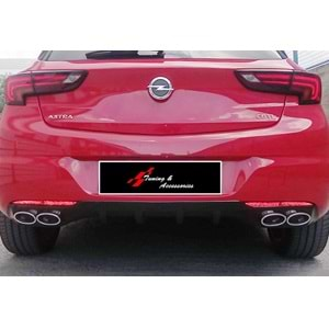 Astra K HB OPC Style Diffuser Dual Chromee Exhaust Tips Piano Black Vacuum Plastic / 2015-2021