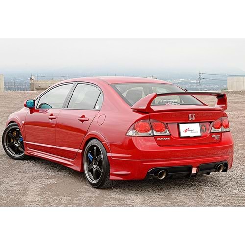 Civic FD6 Mugen RR Model Rear Bumper Lip Right+Left Single Output Raw Surface Vacuum Plastic / 2006-2011