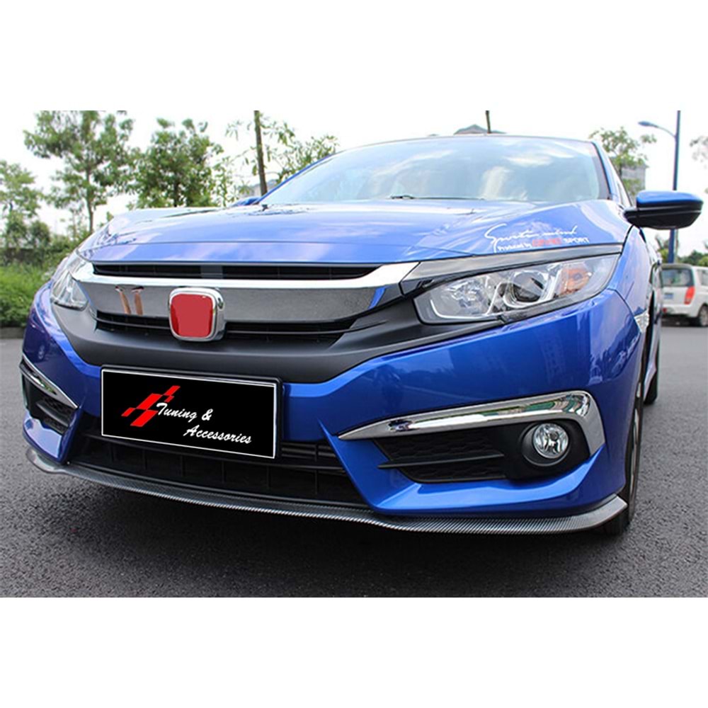 Honda Civic 2016 FC5/S - Chromee, Fog Lamp Up Frame (Bumper), Ön, Plating (ABS), Set
