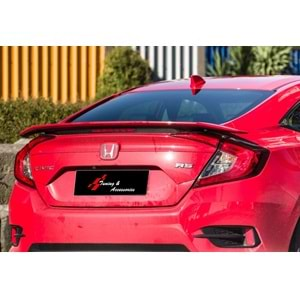 Civic FC5 RS Turbo Style Rear Trunk Spoiler + Led Raw ABS / 2016-2021