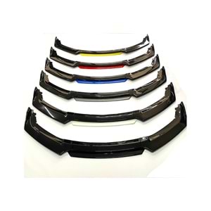 Universal 4 Piece Front Lip Piano Black ABS / Red