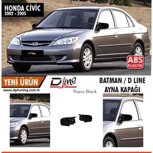 Civic Batman Mirror Cover Piano Black / 2002-2005