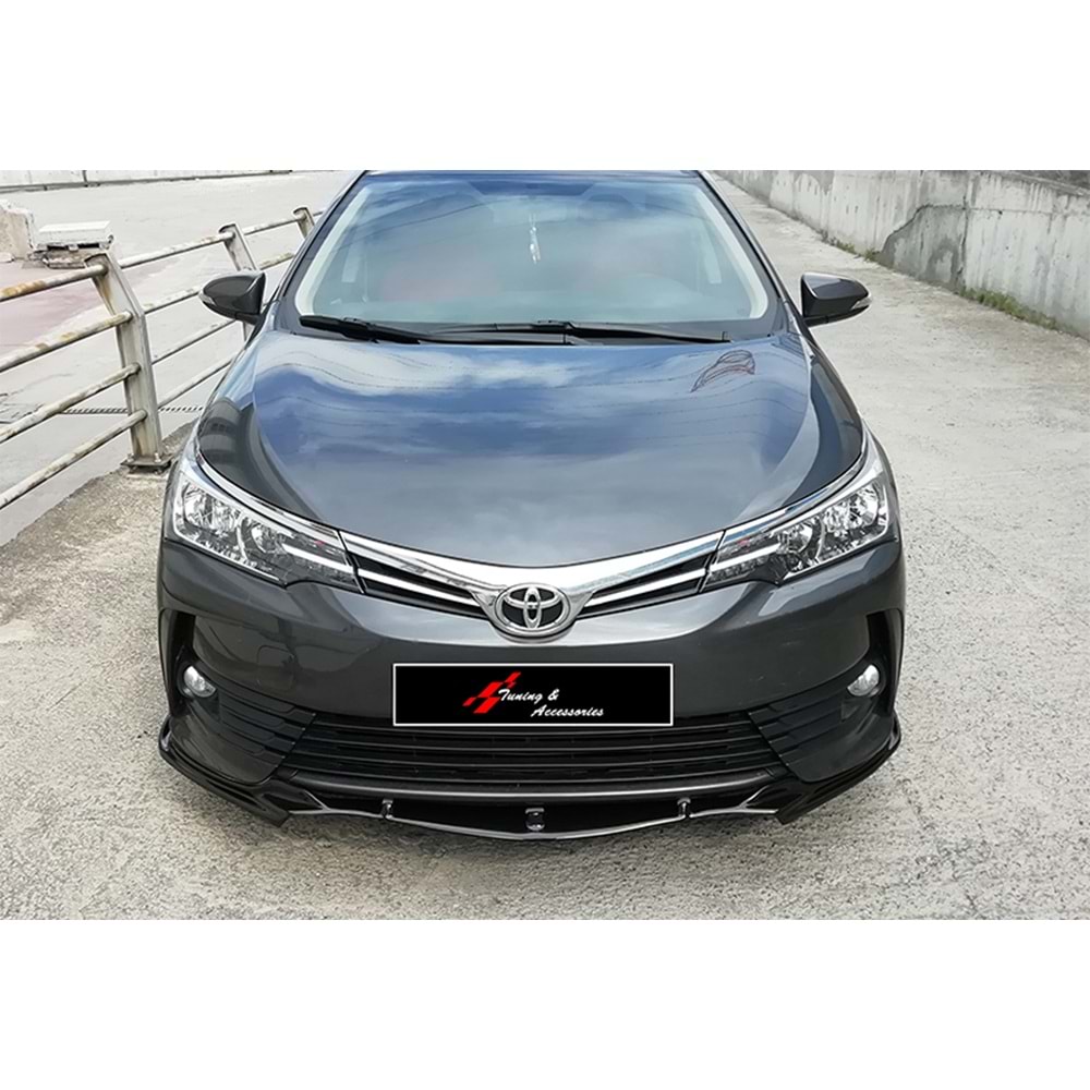 Corolla E170 Trend Style Front Lip Piano Black Vacuum Plastic / 2013-2016