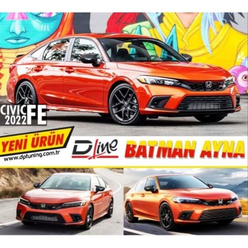 Civic FE Batman Mirror Cover Piano Black / 2022 After