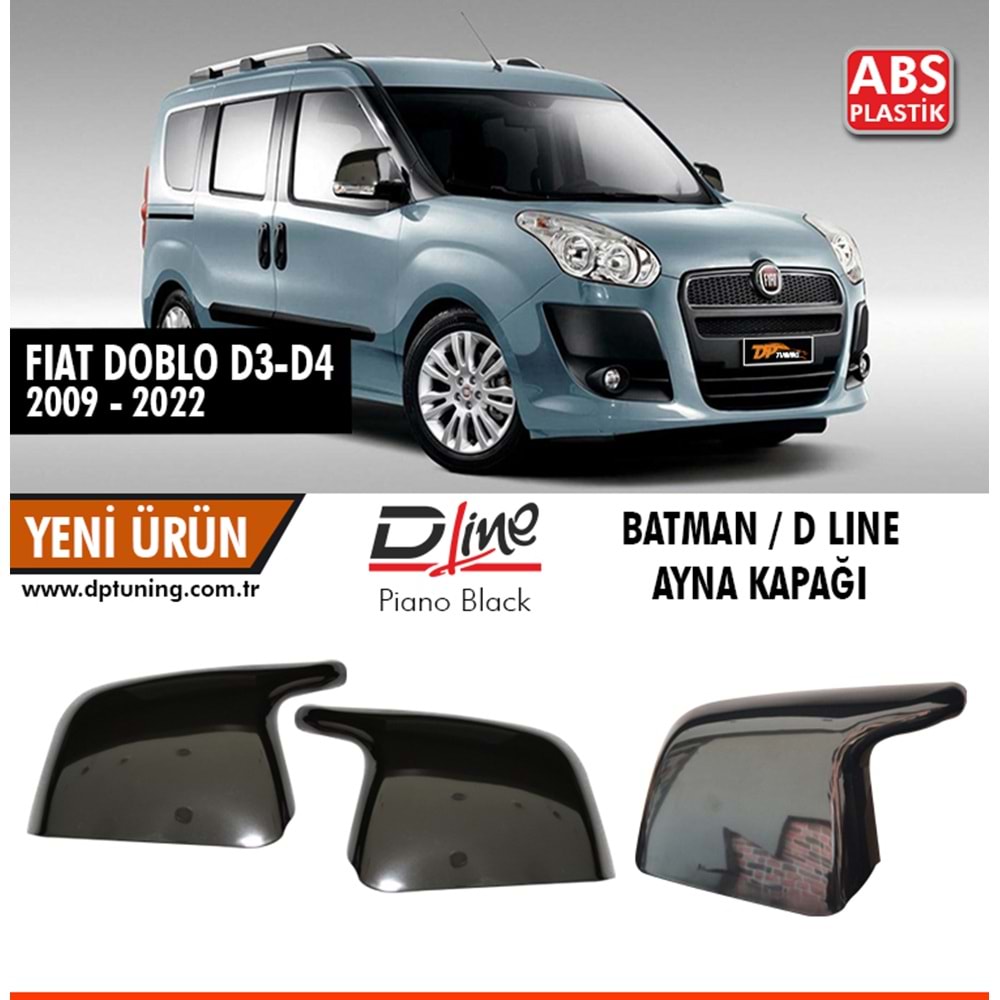Doblo Batman Mirror Cover Piano Black / 2009-2022