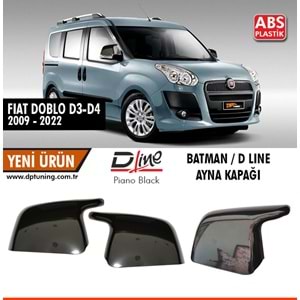 Doblo Batman Mirror Cover Piano Black / 2009-2022