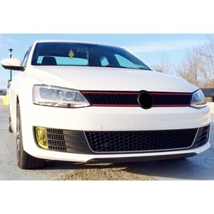 Jetta Mk6 GLI Front Grille ABS / 2010-2018 (Piano Black, Red Line)