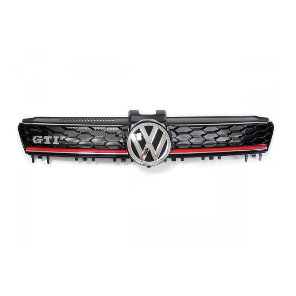 Golf 7 GTI Front Grille ABS / 2012-2017 (Piano Black, Red Line)